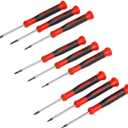 EFFICERE 9-Piece Precision Screwdriver Set | Phillips #0, #00, #000 | Flat 1.5mm, 2.0mm, 2.5mm | Torx T5, T6, T7 | Durable Chrome Vanadium Steel Shaft, Magnetic Tip, Ergonomic Grip, and Swivel End Cap
