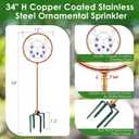 34" H Copper Coated Stainless Steel Ornamental Sprinkler, Corrosion Resistant Garden Rotating Sprinkler 360 Degree Shape Decorative for Lawn Garden Landscape (Ladybug)