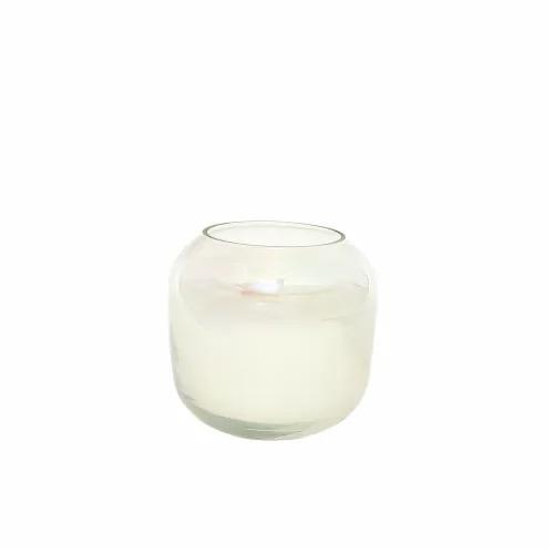 HD 6oz Iridescent Short Rounded Glass Candle White