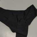 Womens High Waisted Thong Bikini Bottoms Swimsuit Bottoms High Cut Rave Bottoms (Medium, Black)