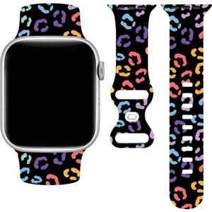Zebra Leopard Watch Band Compatible with Apple Watch 38mm 40mm 41mm 42mm 44mm 45mm 49mm, IWatch Bands Wristbands Soft Silicone Strap Adjustable Replacement for All Series Women Men