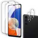 2+2 Pack Tempered Glass Screen Protector for Samsung Galaxy A14 5G 2023 with Camera Lens Protector, Ultra HD, 9H Hardness, Case Friendly