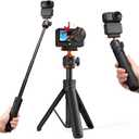 K&F CONCEPT 25.6"/65cm Magnetic Quick Release Tripod Compatible with DJI Osmo Nano/Osmo Action 6, 2-in-1 Extendable Handle with Extension Rod, 360 Ball Head Selfie Stick, Vlogging Stand/Accessories