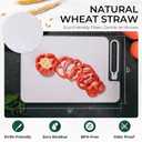 Stainless Steel Cutting Board with Built-In Knife Sharpener, 3-Piece Set, Double-Sided 304 Food-Grade Steel & Wheat Straw, Large Board for Meat & Vegetables, Dishwasher Safe, 15x10 Inch, Food Safe