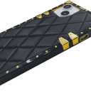 Case for iPhone 14/13 - Slim Shockproof Gold Protection Corner for Women Girls Girly, Drop Proof Anti-Scratch Protective Cover Cute Compatible with iPhone 14/13 6.1",Black