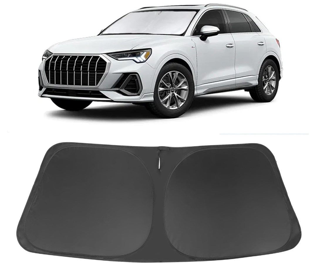 Windshield Sun Shade Custom Fit for 2019-2024 2025 2026 Audi Q3 Accessories Foldable Sunshade Sun Blocker Protect Car from Sun Rays & Heat Damage Keep Car Cooler