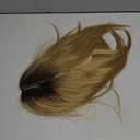 14inch Hair Toppers for Women with Thinning Hair Short Curly Toppers Hair Pieces for Women Synthetic Clip In for Women's Wiglets Large Base Dark Blonde with Dark Root