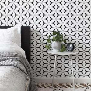 Heroad Wall Paper Peel and Stick Modern Black and White Wallpaper Peel and Stick Boho Geometric Contact Paper for Cabinets and Drawers Renter Friendly Self-Adhesive Removable Waterproof 17.7” x 787”