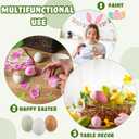 Syhood 48 Pcs Wooden Fake Eggs Wood Chicken Eggs for Crafts Unpainted Egg with Blank Egg Cartons for Crafts Get Hens to Lay Nesting Home Easter Decor Gifts Kitchen DIY Craft Play (Elegant Color)