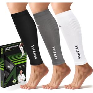 NEWZILL Compression Calf Sleeves (20-30mmHg) for Men & Women Perfect Option to Compression Socks for Running Travel Nursing