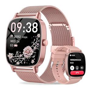 Smart Watch for Women, Answer/Make Call,1.85'' Ultra-Clear Screen Fitness Tracker with Heart Rate/Sleep/SpO2 Monitor,Smartwatch for iPhone/Samsung/Android,120+ Sport Modes,IP68 Waterproof with 2 Bands