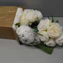 XunYee 85 Pcs Artificial Peony Flower Bulk for Wedding Party Faux Peony Bouquet Silk Florals Arrangements for Wedding Table Centerpiece Festival Birthday Vase Decoration, White