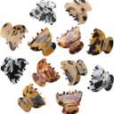 Claw Hair Clips Jaw Clamps - 12PCS Small Hair Claw Jaw Clamp for Thin Hair Styling Accessories Classic Hair Clamp for Women Girls(Amber)