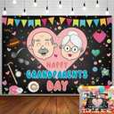 Happy Grandparents Day Banner Backdrop Grandma Grandpa School Event Retirement Black Photo Background Grandparent's Day Family Birthday Gatherings Decorations Classroom Bulletin Board (6x4FT)