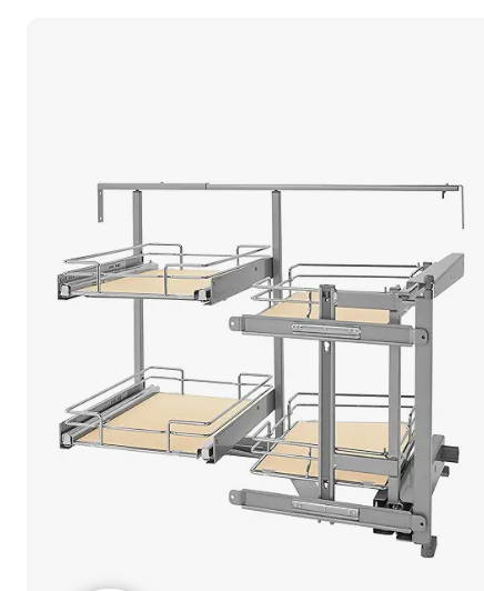 Rev-A-Shelf 18 in Two-Tier Organizer for a Blind Right, Standard, Chrome