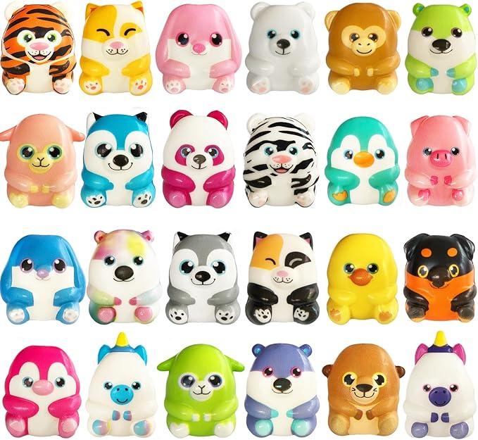 24 Pcs Party Favors Filled with Squishy Toys,Jumbo Slow Rising Squeeze Squishies Toys,Kawaii Stress Relief Animal Toys for Boys and Girls,Birthday Party Gifts,Pinata Stuffers,Classroom Prizes for Kids