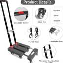 Folding Hand Truck 560lbs, Portable Heavy Duty Dolly Cart, 6 Wheels Collapsible Luggage Cart with 2 Elastic Ropes - Ideal Compact Trolley Cart