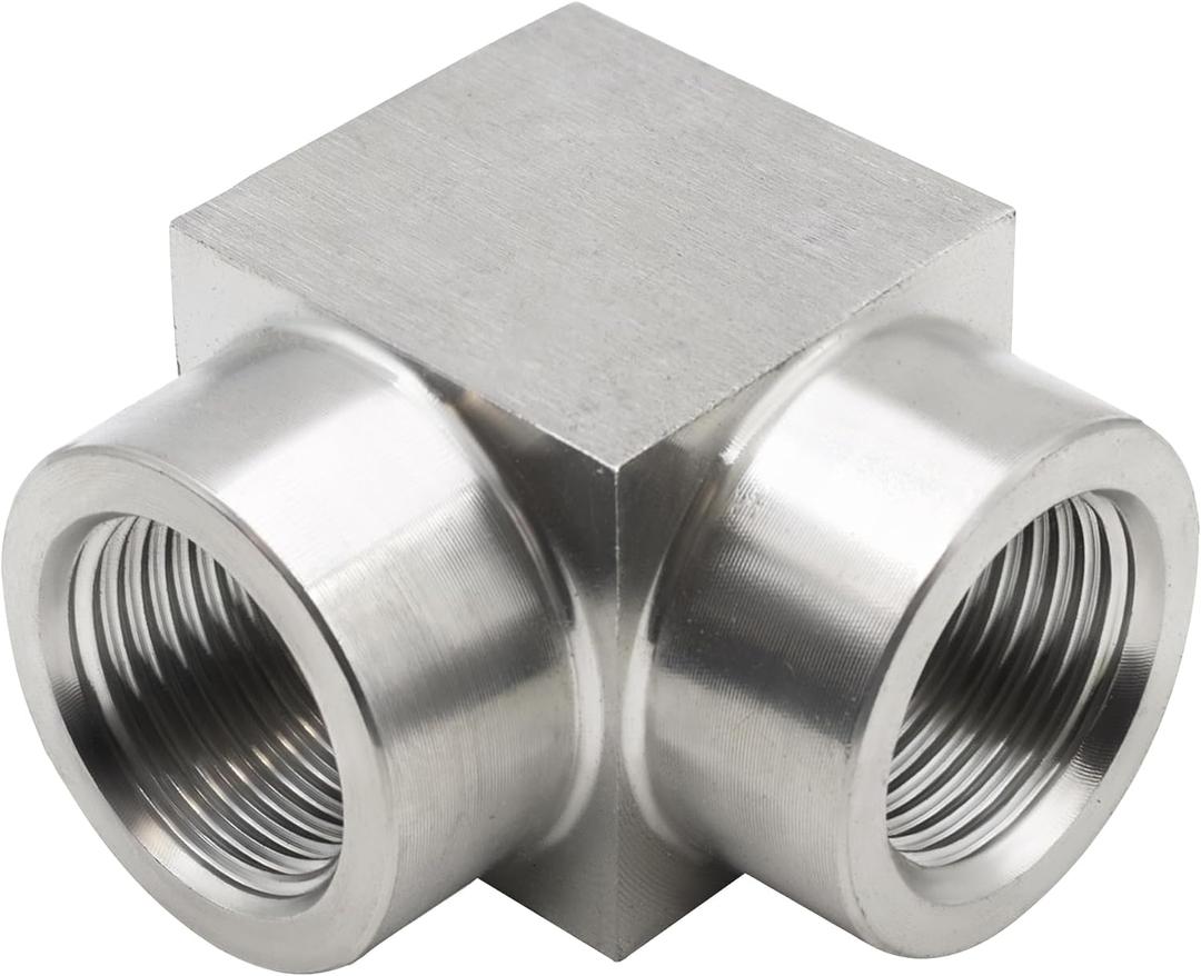 Stainless Steel 304 Pipe Fitting 1/4" NPT Female x 1/4" NPT Female, Square 90 Degree Elbow Fitting,1pc
