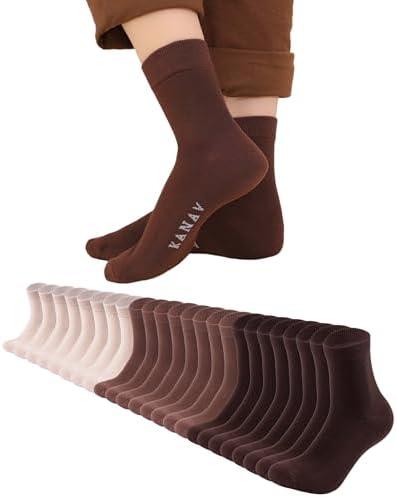 KANAV 6/12 Pairs Ankle Socks for Women Cute Cotton Crew Casual Dress Socks