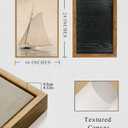 InSimSea Framed Wall Art - Large Canvas White Sailboat Seascape Vintage Painting on Canvas - Coastal Wall Art Prints for Living Room, Bedroom, Office & Home Decor - 16x24in