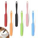 6 Pcs Silicone Jar Spatula, Heat Resistant Small Silicone Spatula for Kitchen Use (Cake Cream Butter) with Long Handle for Cooking, Mixing, Baking & Scraping, Non-Stick, 9.4 Inch