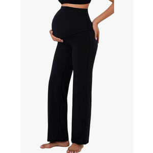 Sunzel Maternity Wide Leg Pants Over Belly Flowy Pregnancy Lounge Yoga Pants with Optional Pockets, Stretchy & Supportive Size S Sunzel Maternity Wide Leg Pants Over Belly Flowy Pregnancy Lounge Yoga Pants with Optional Pockets, Stretchy & Supportive Size S