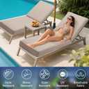 UFavo Home Outdoor Chaise Lounge Cushion 80"x26"x6", Waterproof 6" Extra Thickness Lounge Cushion with Removable Cover, Patio Lounge Chair Cushions Set of 2 for Outdoor Furniture, Khaki