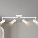 AUQUEE 4 Light Track Lighting Fixtures Ceiling, Matte White Track Lights Ceiling with Flexibly Rotatable Light Heads, Modern LED Track Light kit for Kitchen/Hallway, GU10 Bulb Not Included