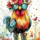 Sunglasses Cool Chicken 1000 Piece Puzzles for Adults, Hard Challenge Art Jigsaw Puzzles, for Gifts Birthday Party Games Family, 27.5" X19.7" Dust Free Puzzle