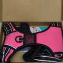 PoyPet No Pull Dog Harness, No Choke Front Lead Dog Reflective Harness, Adjustable Soft Padded Pet Vest with Easy Control Handle for Small to Large Dogs(Pink, Medium)