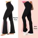 Sunzel High Waist Mini Flared Leggings for Women, Tummy Control Casual Flare Yoga Pants for Yoga Workout Gym 28" Black XL