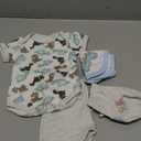 Reborn Baby Dolls Boy Clothes 22 inch Gray Dinosaur Outfit Accessories 5 pcs Sets Fit 20-22" Newborn Dolls Clothes