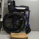 Drive Medical Blue Streak Lightweight Wheelchair - Portable Folding Mobility Aid - Swing-Away Footrests - Desk Arms - Durable Steel Frame - Easy Transport & Storage - 18-Inch Seat