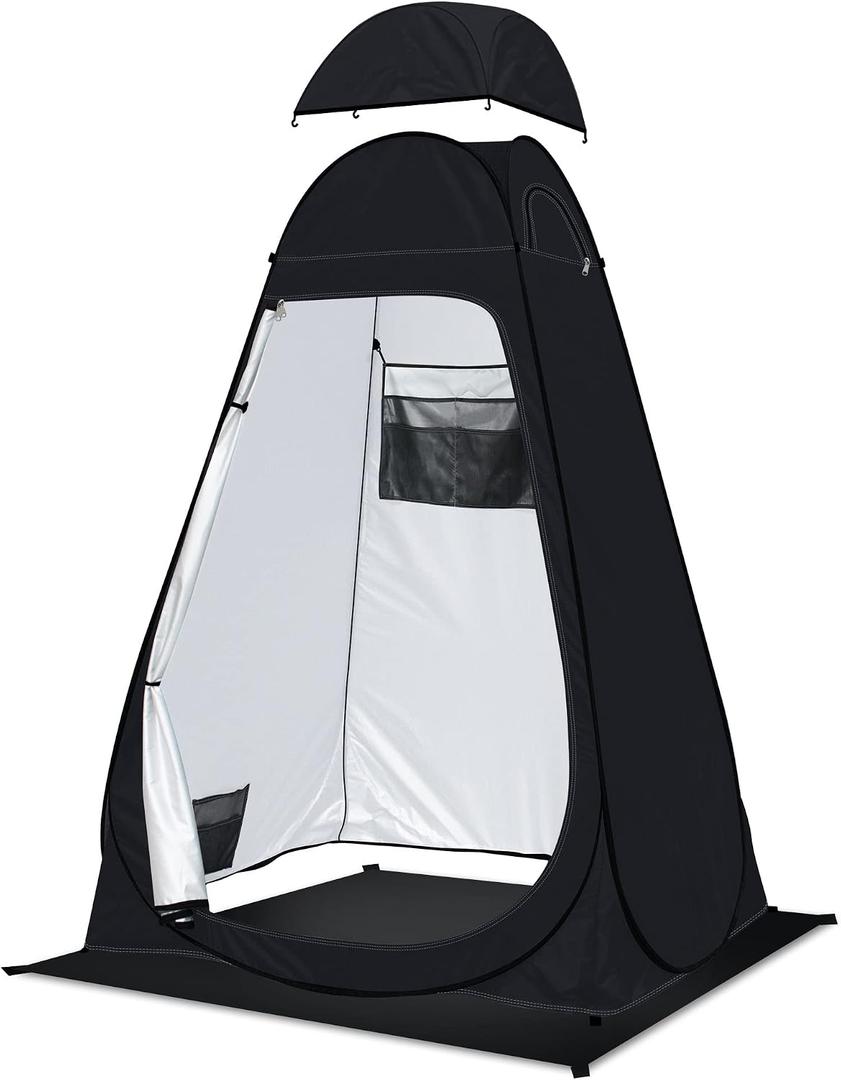 anngrowy Shower Tent Pop-Up Privacy Tent Camping Portable Toilet Tent Outdoor Camp Bathroom Changing Dressing Room Instant Privacy Shelters for Hiking Beach Picnic Fishing Potty, Extra-Tall, UPF 50+,