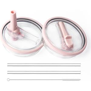 Tumbler Lid Replacement for Hydrojug Traveler 40oz Water Bottle With Handle(ONLY), Flip Straw Lid for Hydrojug 40oz Tumbler, Accessories for Hydro Jug, Leak Proof and BPA Free(Pink)