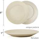 Wrova Wheat Straw Dinner Plates 9 Inch Unbreakable Set of 8 - Dishwasher & Microwave Safe Plastic Plates Reusable - Lightweight Plates for kitchen,camping,salad,appetizer - Beige