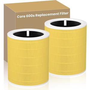 2 Pack Core 600s Pet Replacement Filter for Levoit Core 600S-P Air Purifier | 3-in-1 True HEPA Activated Carbon High-Efficiency Filter for PET Home Large Room, Core 600S-RF