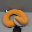 BUYUE Travel Neck Pillows for Airplanes, 360° Head Support Sleep for Long Flight, Skin-Friendly & Breathable, Kit with 3D Contoured Eye Mask, Earplugs and Storage Bag (Adult, Orange, 90+ lbs)