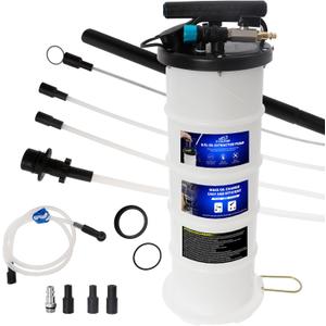 SIXIWANZI 6.5L Oil Extractor Pump, Pneumatic/Manual Fluid Extractor with Pipe Storage Units