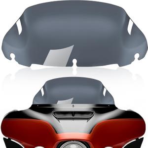 9" Smoke Motorcycle Wave Windshield Windscreen Wind Splitter Compatible For 2014-2023 Harley Davidson Touring Street Glide Electra Glide Ultra Limited Tri Glide Flht Flhx Flhtk Flhtc Flhtcu