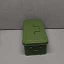 Seed Storage Organizer, Seed Saving Box with Lid, Metal Seed Bin Seed Packet Container with 50 Seed Envelopes 60 Transparent Bottles 1 Funnel 1 Marker Pen 4 Compartments Box with Locks, Green