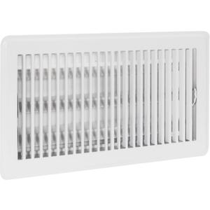 EZ-FLO 6 x 12 Inch (Duct Opening) Floor Register Vent Cover, One-Way Ventilation Register Diffuser, Solid Steel HVAC Air Vent Cover, White, 61638