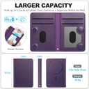TUCCH for Magsafe Wallet with 6 Card Holders, RFID Blocking [Clear ID Window] PU Leather Men Women Folio Magnetic Phone Wallet for iPhone 17/16/15/14/13/12/Plus/Air/Pro/Pro Max Series, Dark Purple