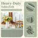 Laolitou Sage Green Checkered Spring Table Cloth Rectangle Table Gingham Textured Cotton Linen Tablecloth Wrinkle Free Stain Resistant Plaid Table Cover for Dining Kitchen, 52"X70"