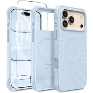 Magnetic for iPhone 17 Pro Case 6.3", Compatible with MagSafe, [Integrated Silicone Camera Control Cover] [Screen Protector], 2X MIL-STD Drop Protection Case for iPhone 17 Pro, Baby Blue
