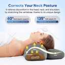 Neck Massager Pillow 3-in-1Rechargeable Neck Massager Pillow with Heat, Vibration & Traction, Deep Tissue Pain Relief, Neck Hump Corrector & Cervical Support for Home Office Travel