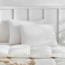 WARMDERN Waffle Weave Pillowcases King Size 2 Pack Pillow Cases Soft Microfiber Pillow Case Covers Set of 2 Boho Woven Textured Pillowcase with Envelope Closure(White, King, 20x36 Inches)