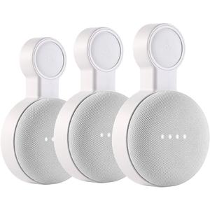 PEF Outlet Wall Mount Holder for Google Nest Mini and Google Home Mini, A Space-Saving Accessories with Cord Management for Google Mini Smart Speaker, No Messy Wires or Screws (3 Pack)