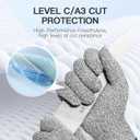 PACIFIC PPE Cut Resistant Gloves Food Grade, Level 5 Protection, Safety Kitchen Cut Gloves, Machine Washable, Durable, Butcher Meat Cutting, Oyster Shucking, X-Large (Gray, XL)