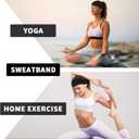 2 x Sports Headbands for Women, Moisture Wicking Workout Headband, Stylish Comfortable and Stretchy Non Slip Headband, Sports, Yoga, Running Essentials for Women, Sweat Absorption and Quick Drying (Black/White/Grey)